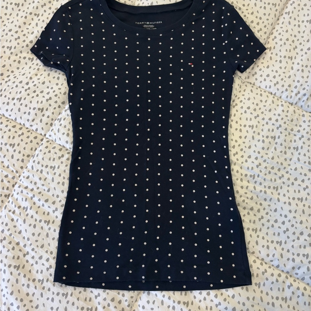 Tommy Hilfiger Dark Blue Polka Dot Tee